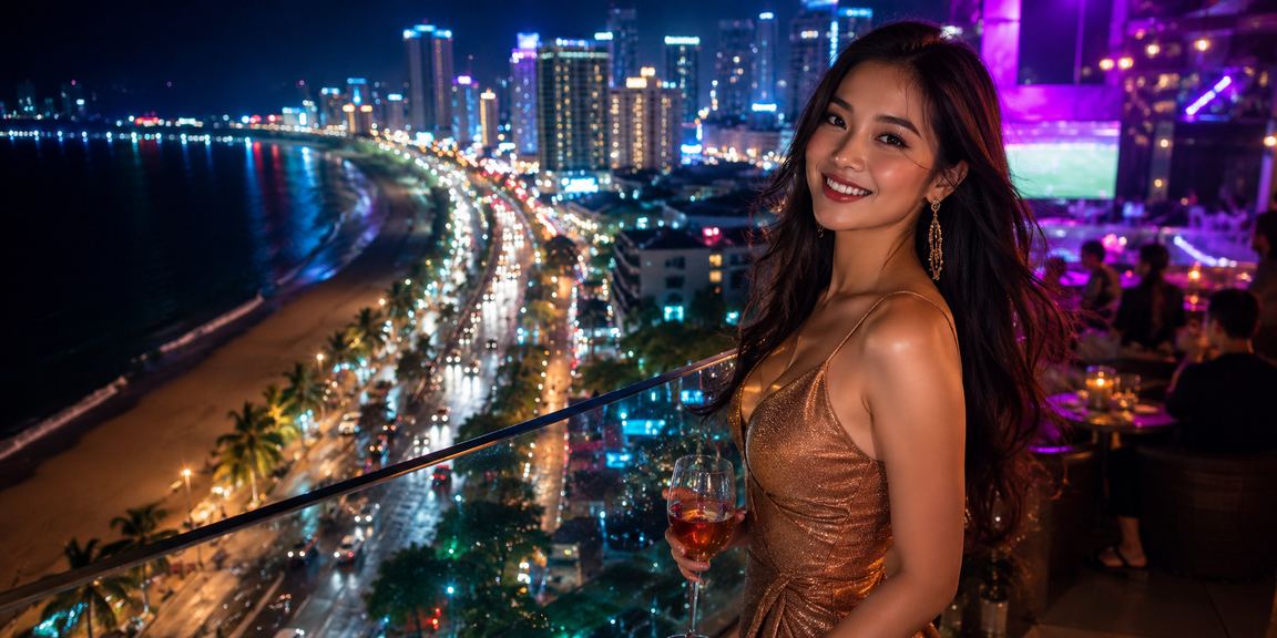 Sòng bài neon về đêm tại Nha Trang — cảm hứng thiết kế xsthu5